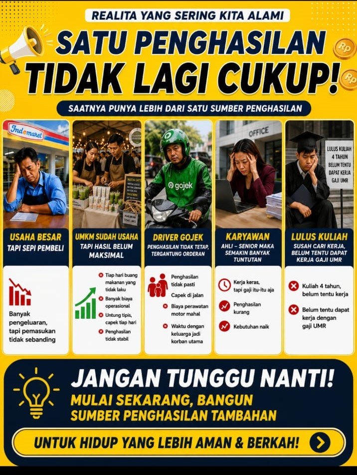 Jangan Bergantung Pada Satu Penghasilan